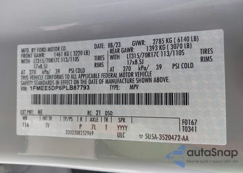 2023 Ford Bronco Wildtrak z USA, uszkodzony, nr VIN 1FMEE5DP6PLB87793